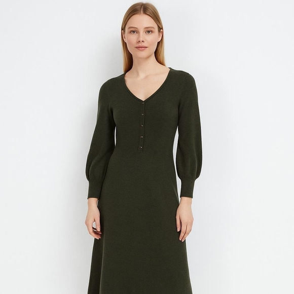 Peruvian Connection Dresses & Skirts - PERUVIAN CONNECTION‎ 100% PIMA COTTON PERU  1/4 Button Knit Maxi Dress Size SP